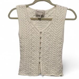 Industry Y2K Style White Button Down Sweater Tank Top Size Small